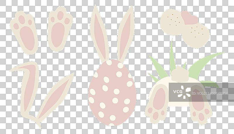 兔子或复活节兔子卡通形象图片素材