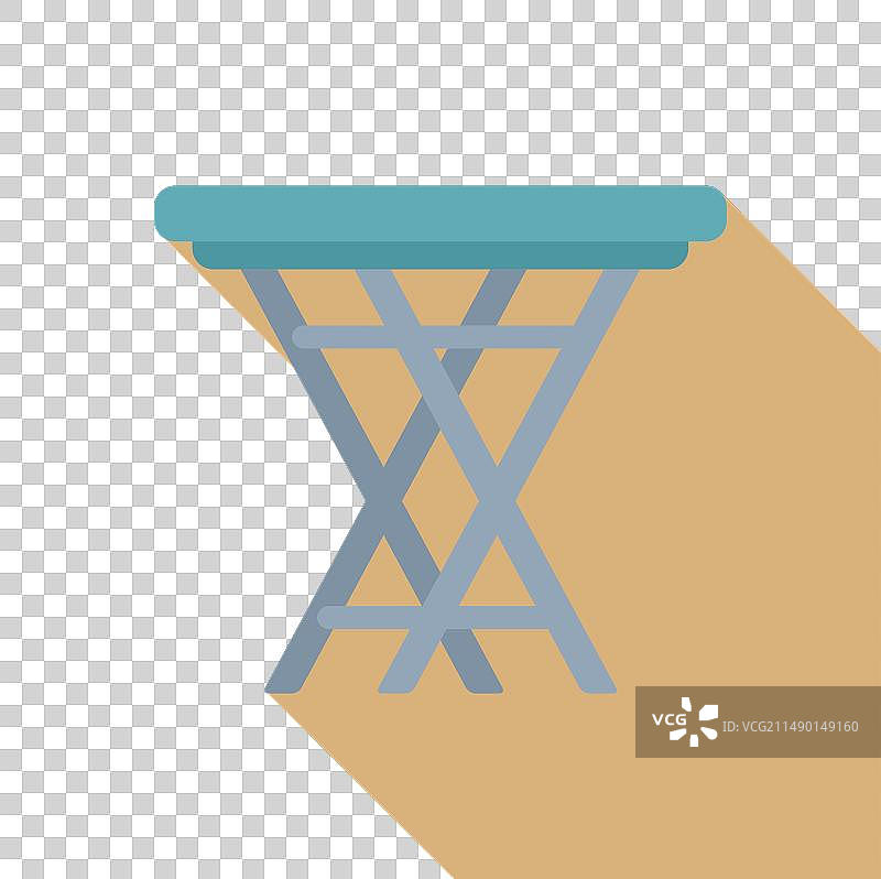 冰钓无靠背椅图标扁平风格图片素材