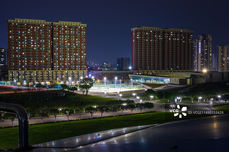中山大学珠海校区夜景图片素材
