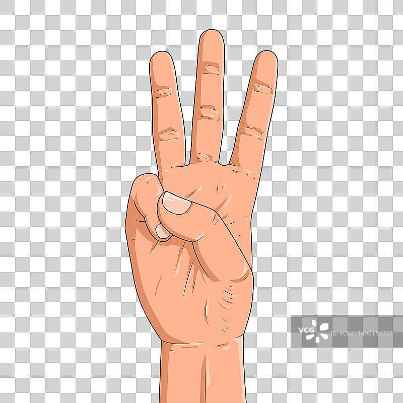 男人手展示三个手指图片素材