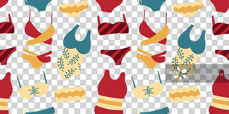 女士泳裤无缝图案图片素材