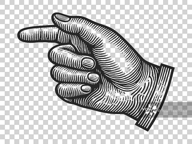 食指手势草图图片素材