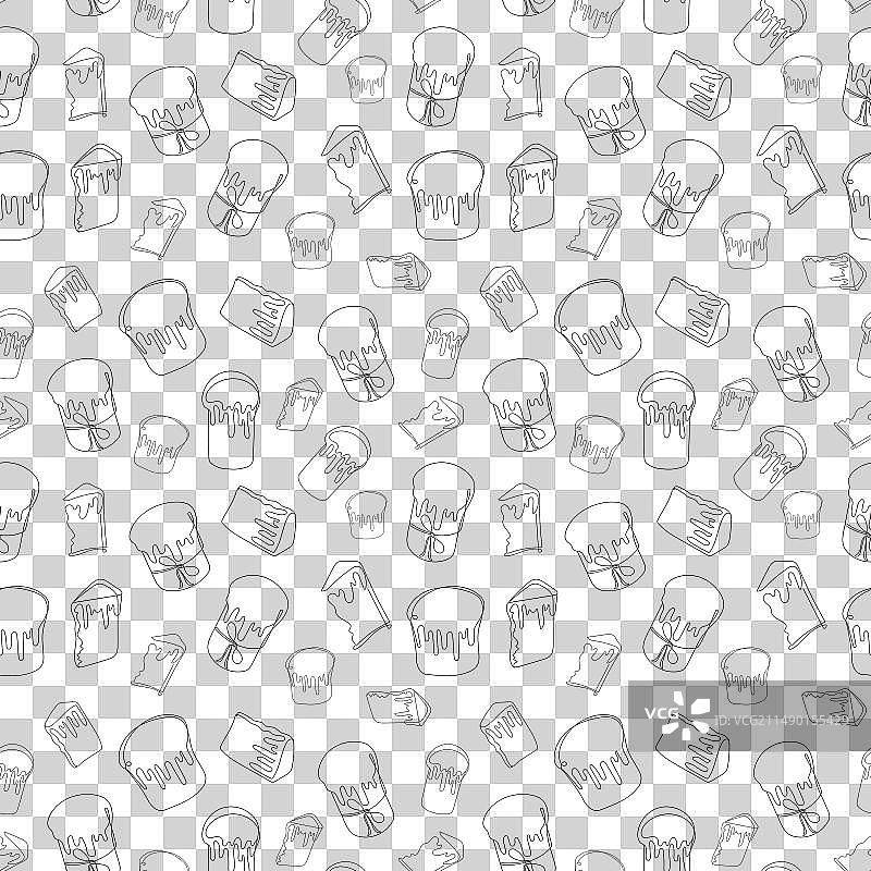 复活节库利奇蛋糕无缝图案图片素材