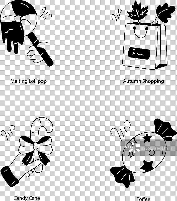 手绘秋季美食图标合集图片素材