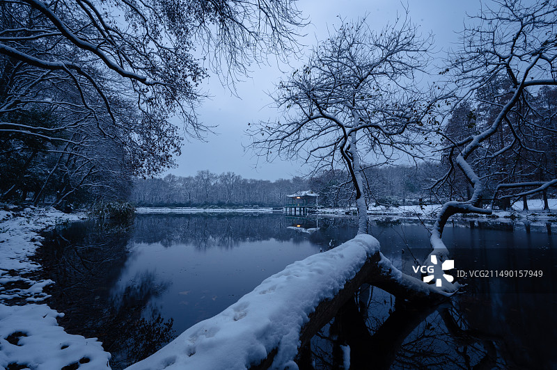 南京中山陵的雪天图片素材