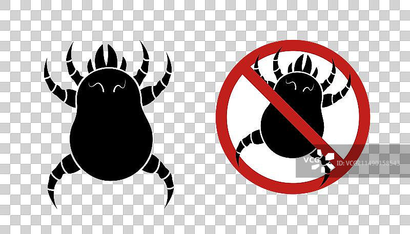 尘螨黑色显微图标图片素材