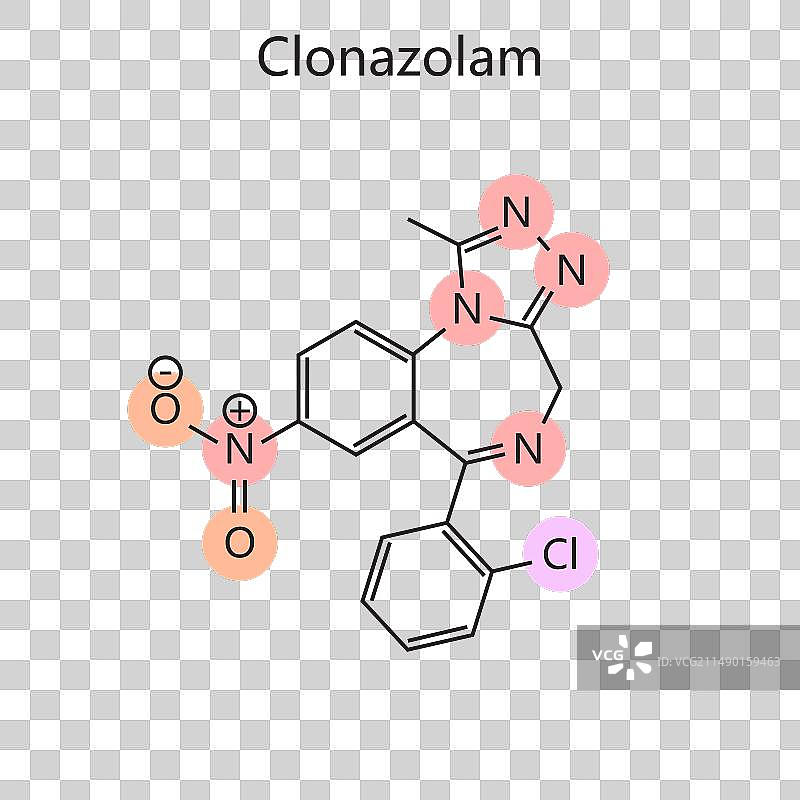 氯硝西泮化学式图图片素材
