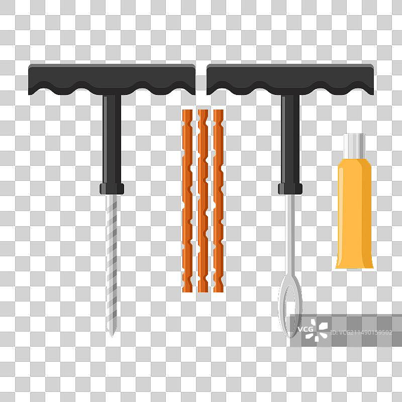 汽车轮胎修理工具包图片素材