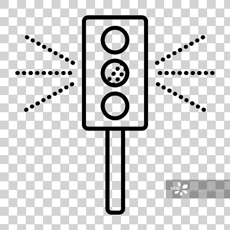 交通灯黑线图标图片素材
