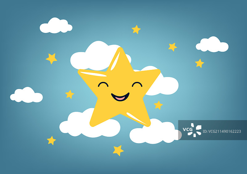 闪耀星星的卡通形象图片素材