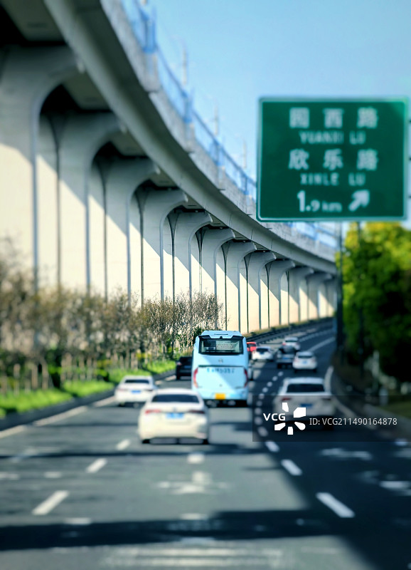 南京城的高架和下面的公路图片素材