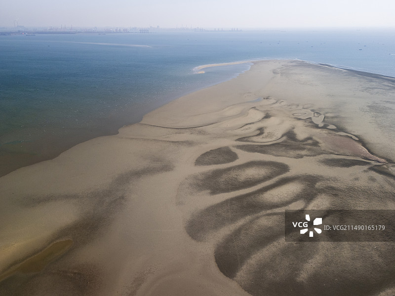 防城港白浪滩海岸线旅游区航拍视角图片素材