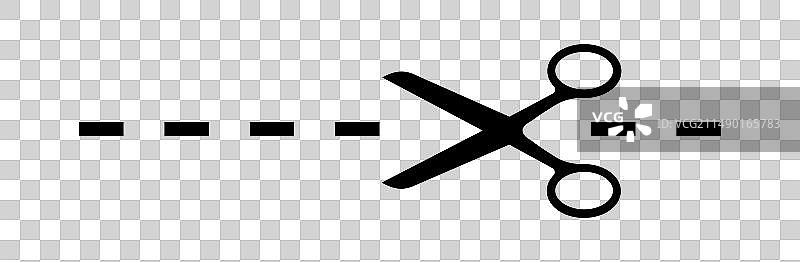 黑色剪刀裁剪线条图标图片素材