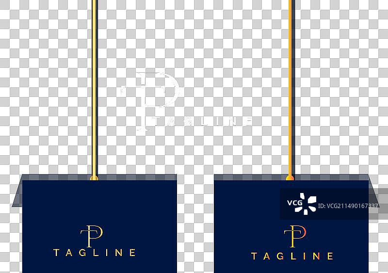 金色TP字母手写标志设计图片素材