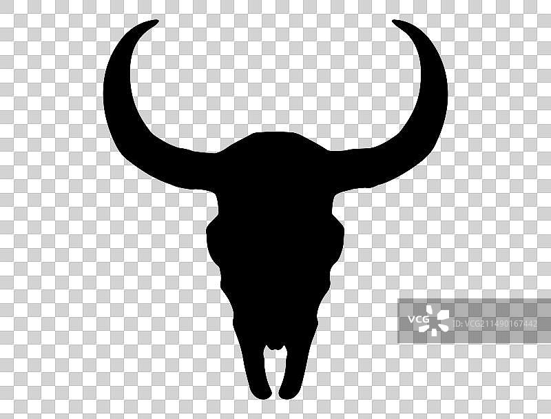 牛头骨剪影艺术图片素材