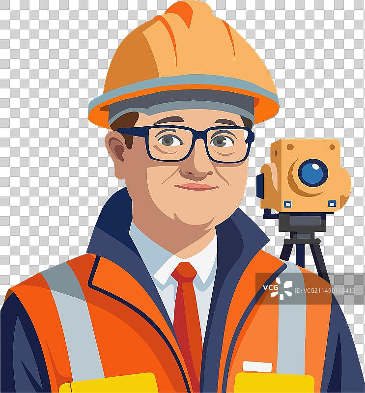 戴着安全帽的男性测量员图片素材