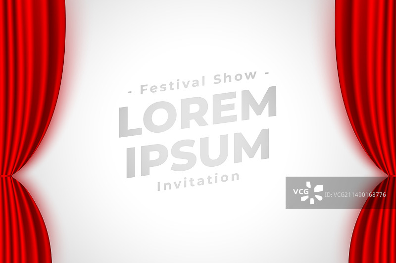 带有文字的装饰性开放舞台幕布banner图片素材