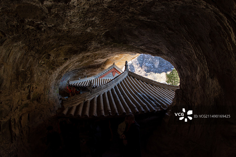山西省阳泉市盂县藏山 藏山祠 赵氏孤儿 藏孤洞图片素材