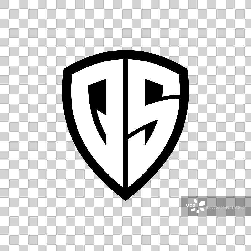 QS字母组合盾牌标志图片素材