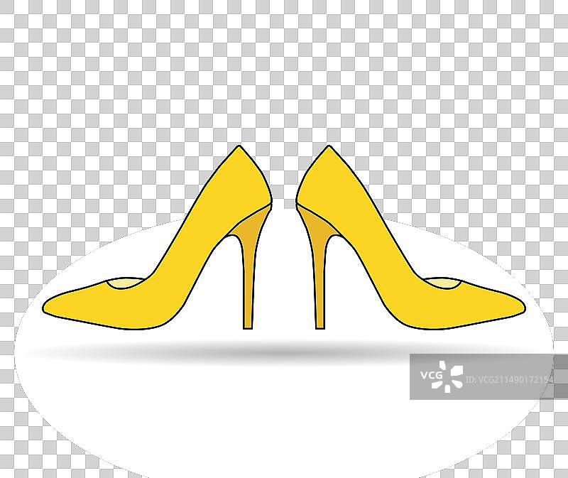 高跟鞋阴影图标，鞋子时尚风格图片素材