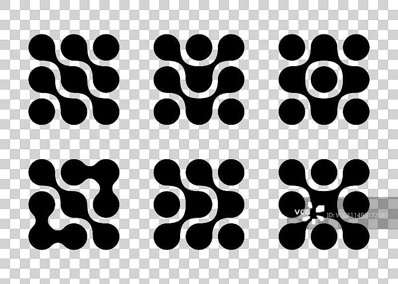 对角线液滴连接圆形图片素材