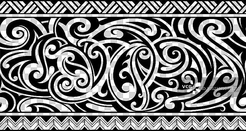 波利尼西亚风格的臂章纹身设计图片素材