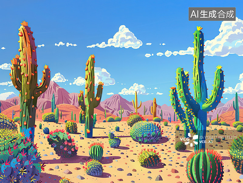 【AI数字艺术】仙人掌图片素材