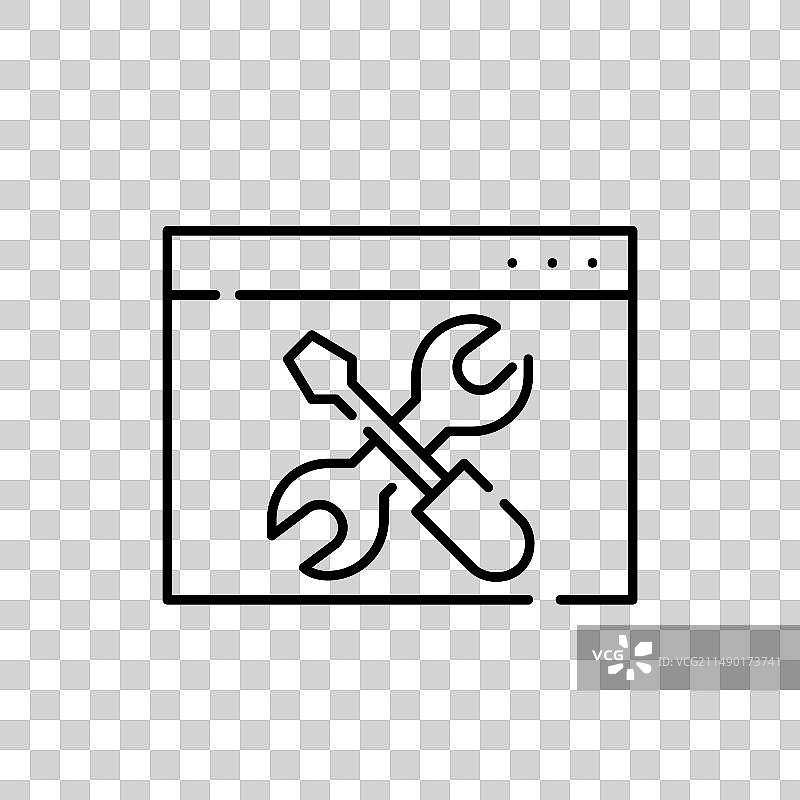 带有螺丝刀和扳手的互联网页面浏览器图片素材