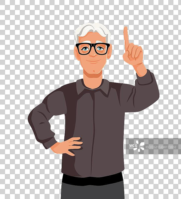 正在解释重要事情的中年男人图片素材