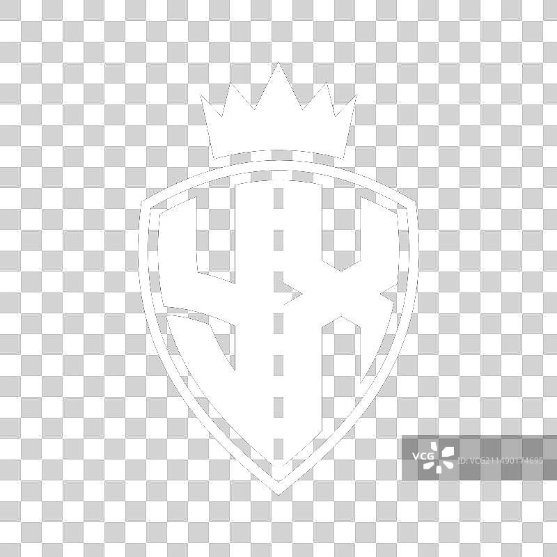 YX字母盾牌和皇冠轮廓形状标志图片素材