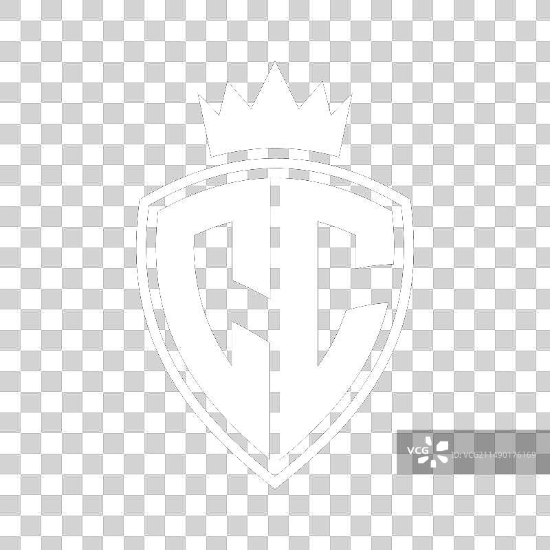 CC字母组合盾牌和皇冠轮廓形状图片素材
