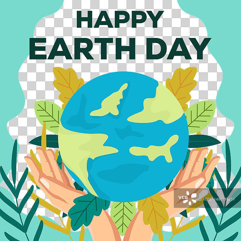扁平风格的快乐地球日设计图片素材