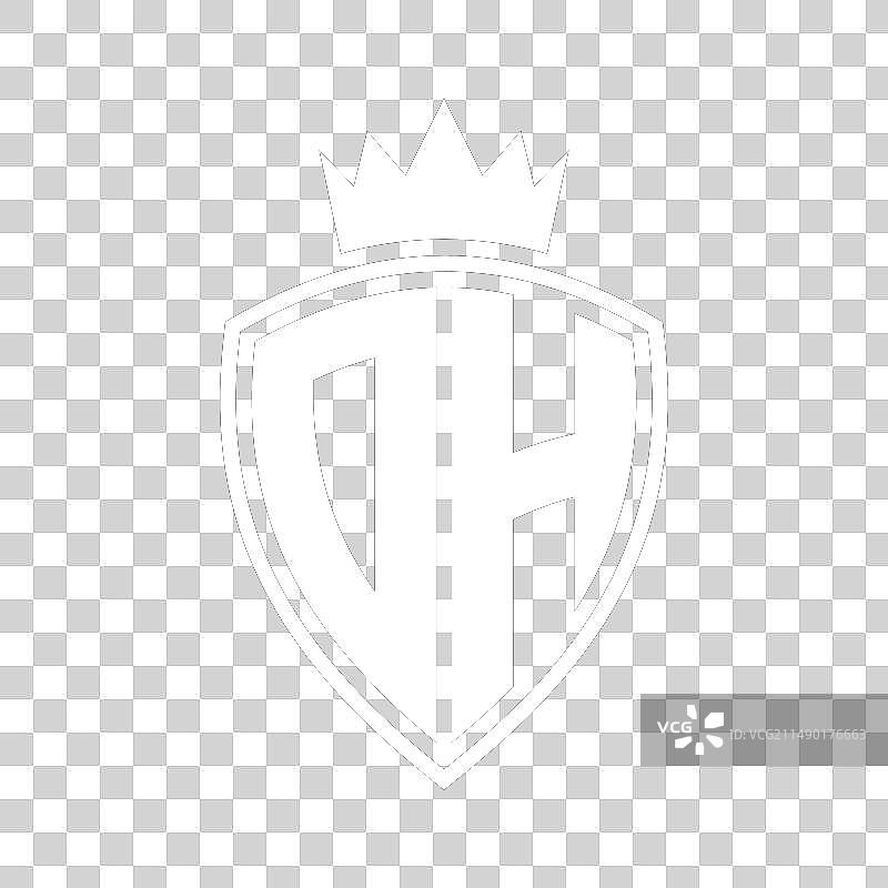 DH字母组合盾牌皇冠轮廓标志图片素材