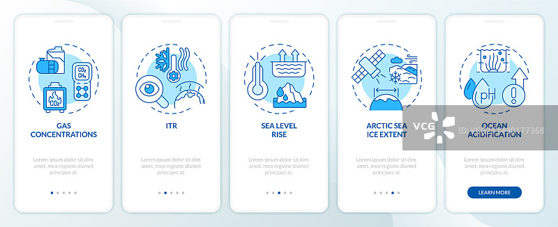 带有图标的2D蓝色气候指标图片素材