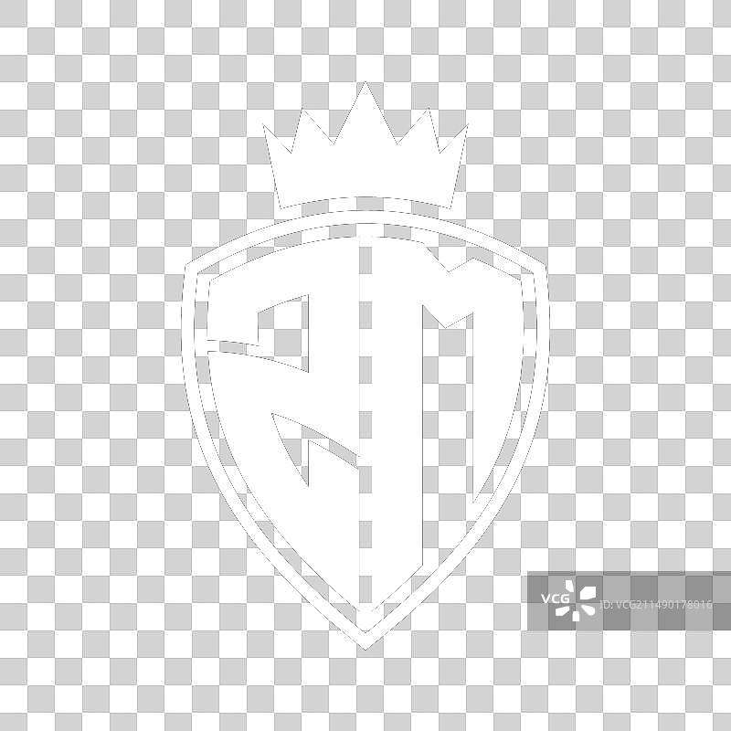 ZM字母组合盾牌和皇冠轮廓形状图片素材