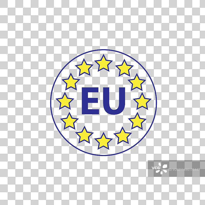 欧盟圆形旗帜贴纸图片素材