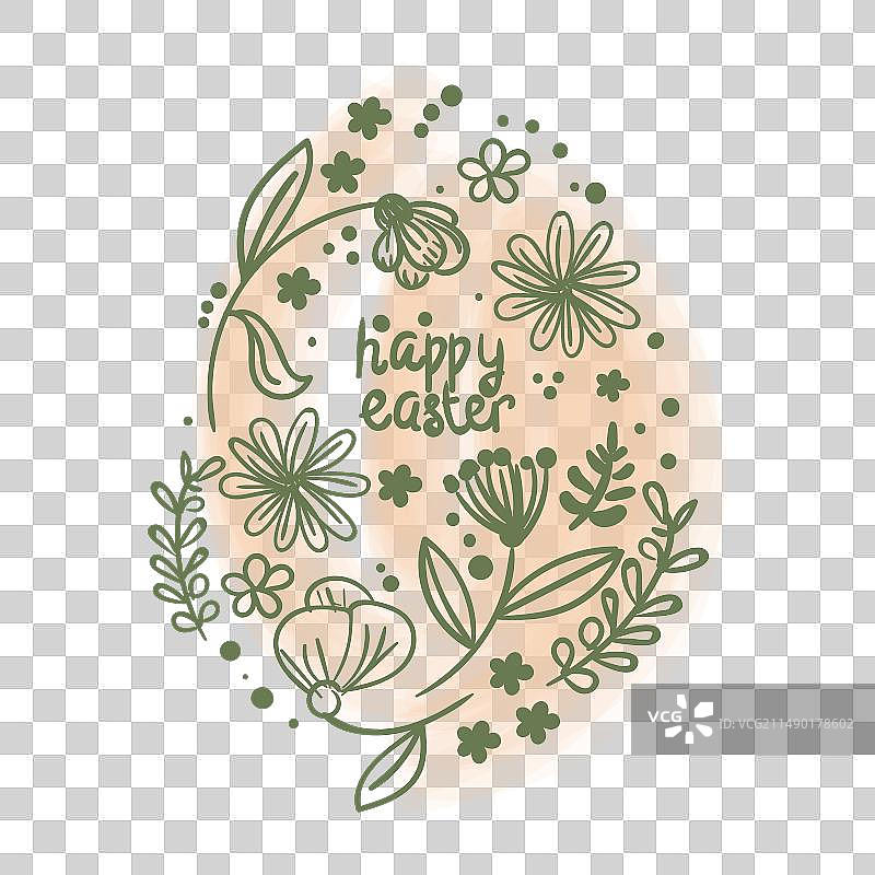 复活节彩蛋涂鸦风格手绘图片素材