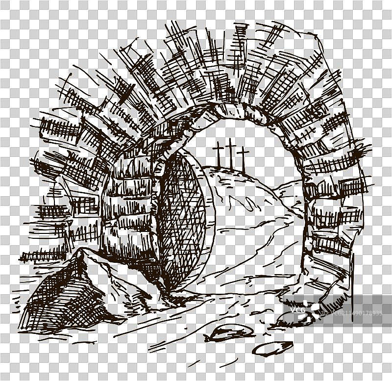 耶稣复活节墓穴图片素材