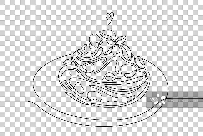 宽盘子上的一份卡邦尼面图片素材