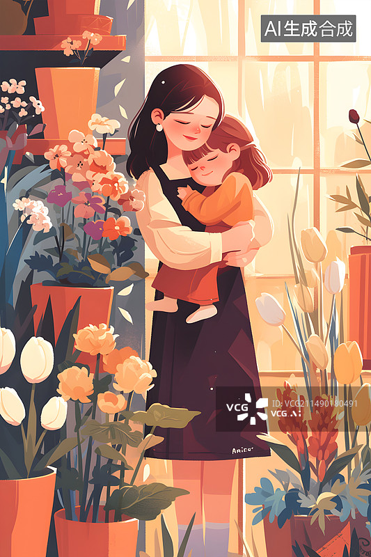 【AI数字艺术】母亲节插画图片素材