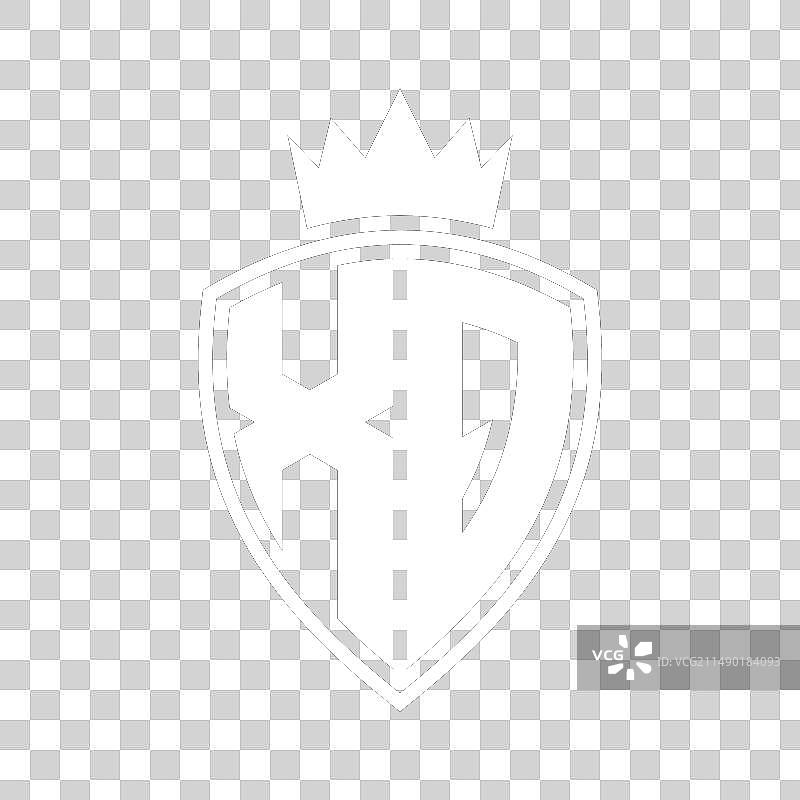 字母XQ盾牌皇冠轮廓标志图片素材
