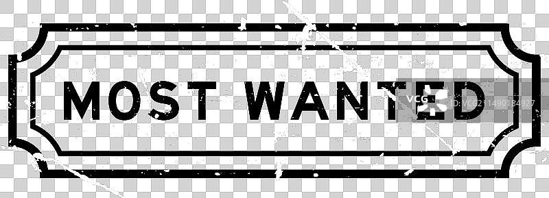 黑色头号通缉词语橡胶印章图片素材