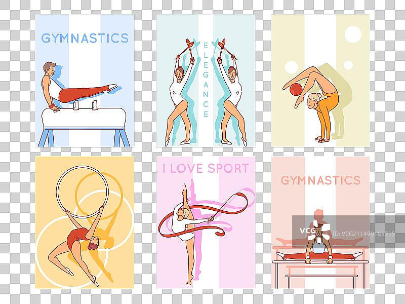 柔韧而强壮的艺术体操海报图片素材