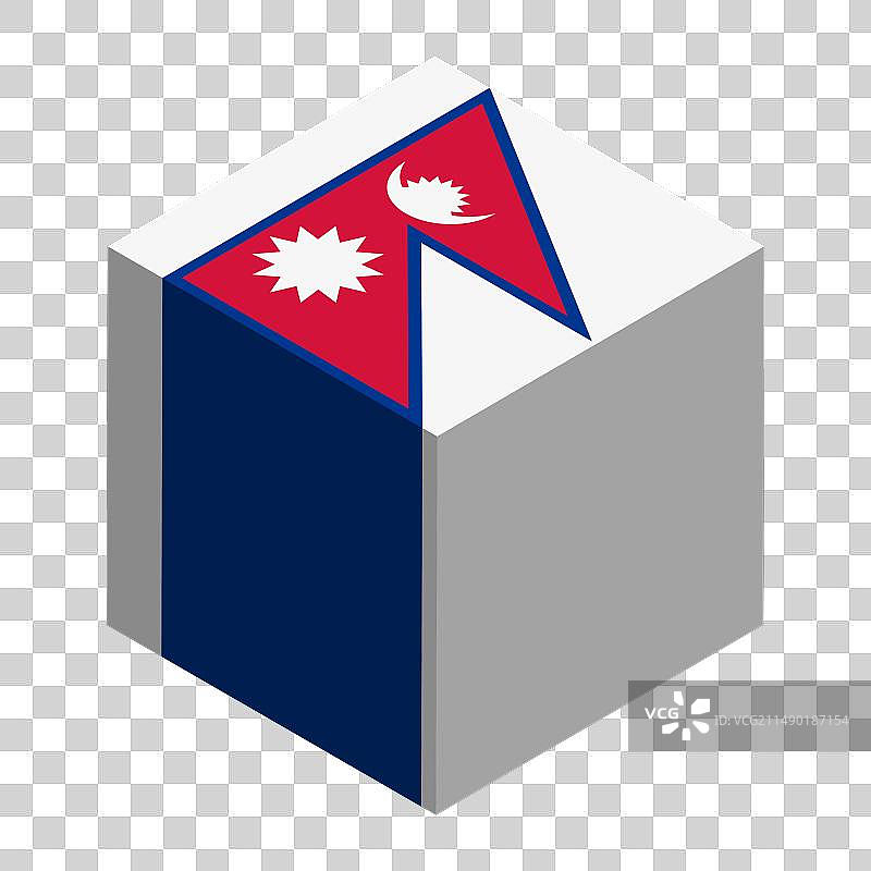 尼泊尔国旗立方体图片素材