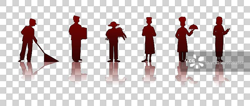 五一国际劳动节字体设计各种职业工作插画元素图片素材