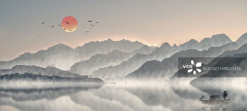 水墨山水图片素材