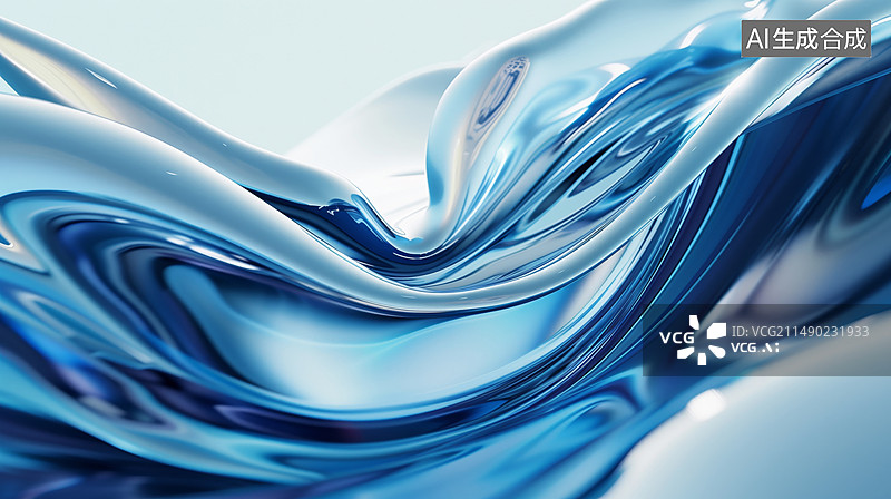 【AI数字艺术】蓝色丝绸背景图片素材