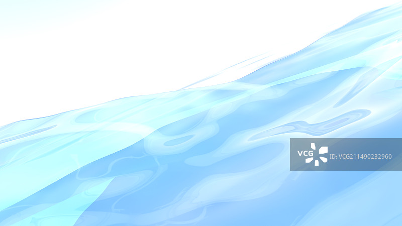 3D流动光感玻璃蓝色飘带水流背景图图片素材