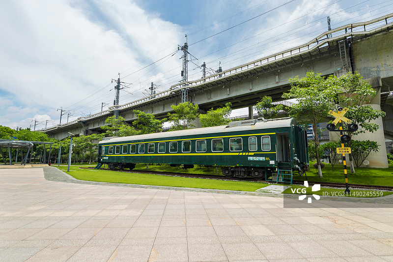 广东省佛山高铁公园，车厢展示图片素材