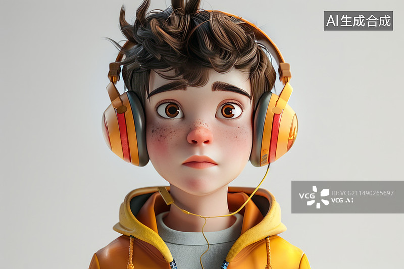 【AI数字艺术】卡通3d男孩和女孩老人素材图片图片素材